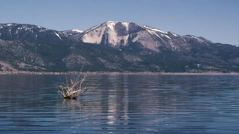 Timelapse of Lake Below Mountain Stock Footage 154423076