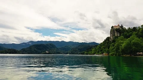 Timelapse of Lake Bled on Cloudy Day. Slovenia. Video stock 250293244