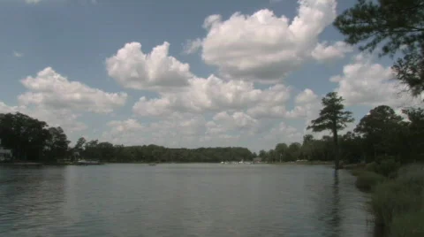 Timelapse Lake with Clouds Flying Overhead Stock Footage 146898