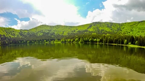 Timelapse with lake mountains and clouds Stock Footage 44413357