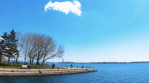 Timelapse on the Lake Pier Stock Footage 130053352