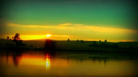 Timelapse lake sunrise Video stock 76489467