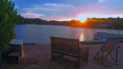 Timelapse of Lakeshore Sunset Stock Footage 27665072