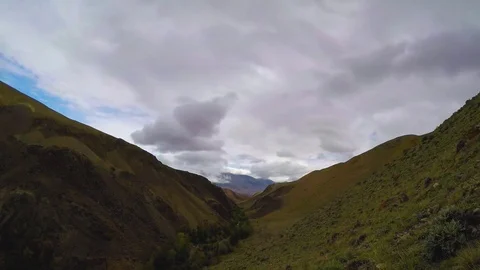 Timelapse landscape with clouds moving over mountains - Altay Russia, 4k Stock Footage 79225384