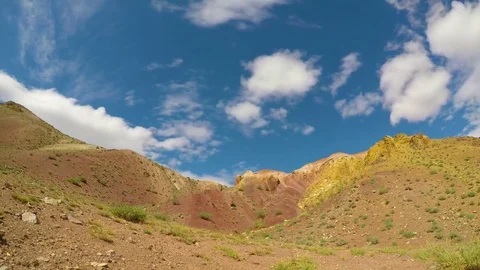 Timelapse landscape with clouds moving over mountains - Altay Russia, 4k Stock Footage 79232577