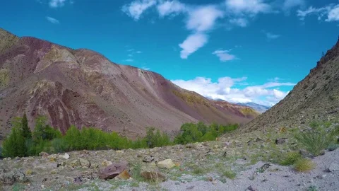 Timelapse landscape with clouds moving over mountains - Altay Russia, 4k Stock Footage 79232909