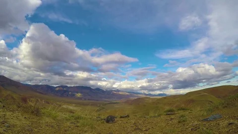 Timelapse landscape with clouds moving over mountains - Altay Russia, 4k Stock Footage 79238716