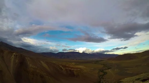 Timelapse landscape with clouds moving over mountains - Altay Russia, 4k Stock Footage 79238802