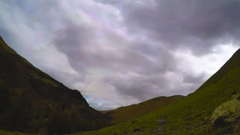 Timelapse landscape with clouds moving over mountains - Altay Russia, 4k Stock Footage 79516846