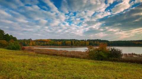 Timelapse of landscape with lake Stock Footage 58993968