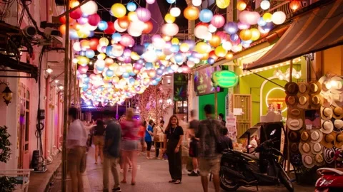 Timelapse landscape night view with light illumination on the colonial arch.. Stock Footage 231654174