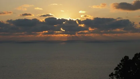 Timelapse. Landscape sea at sunset with clouds Stock Footage 121726604