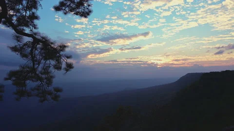 Timelapse landscape view of hill and mountain with cloud sky at sunset time. 動画素材 170474088