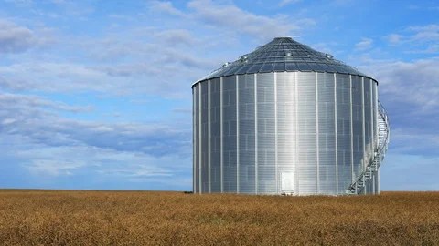 Timelapse of large grain bin Saskatchewan, Canada 4K. Stock Footage 119426441