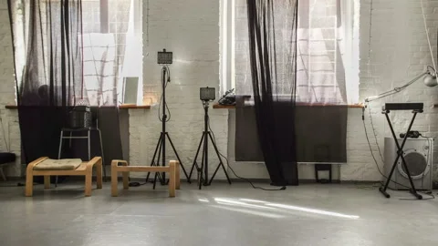 Timelapse of a large loft space, rooms with furniture and household Stock-Footage 129572700