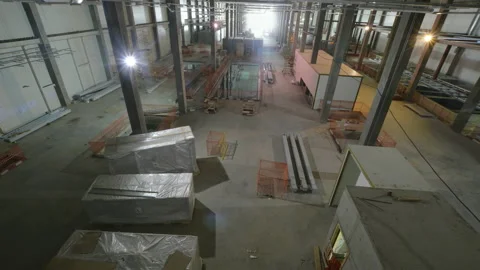 Timelapse of large spacious workshop interior arrangement Stock Footage 205618570