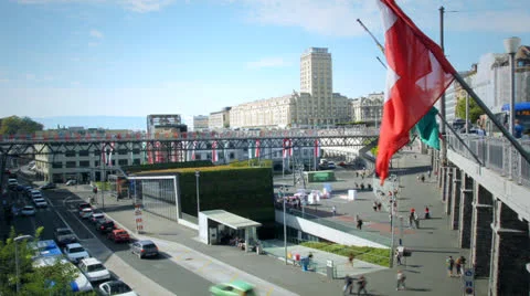 Timelapse Lausanne Traffic Stock Footage 24283986