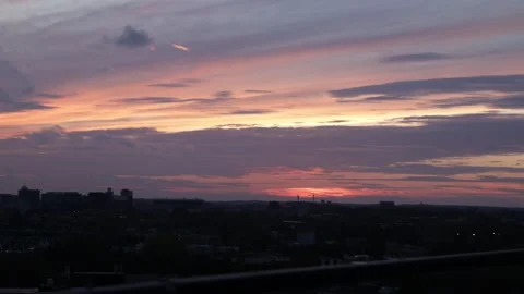 Timelapse of Leiden Skyline - sunset Stock Footage 144389213
