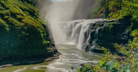 Timelapse Letchworth State Park with Upper Falls Stock Footage 241046021