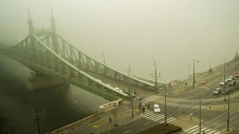 Timelapse of Liberty Bridge from viewpoint Stock Footage 82972159