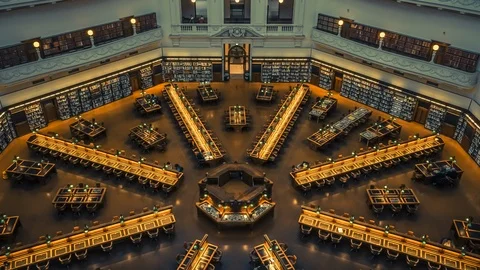 Timelapse of library in Melbourne Stock Footage 99088180