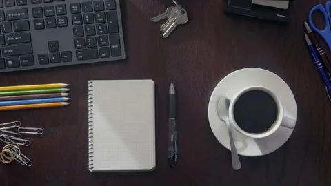 Timelapse of light and shadows falling on the desktop Stock Footage 73263208