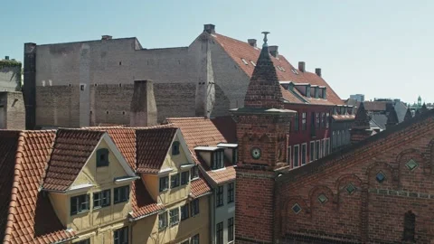 Timelapse of light moves over the wall of buildings in copenhagen Stock Footage