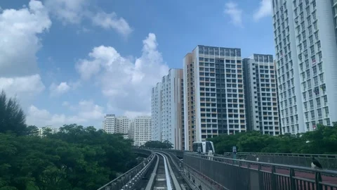 Timelapse of Light Rail Train Stock Footage 247734998
