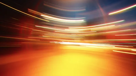 Timelapse light trails blurry streak lights glow, long exposure rotating camera Stock Footage 301292813