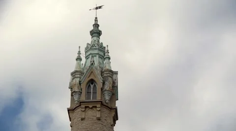 Timelapse of Lighthouse Tower in front of Clouds Stock Footage 4833924