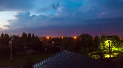 Timelapse of lightning in the city Stock Footage 46278525