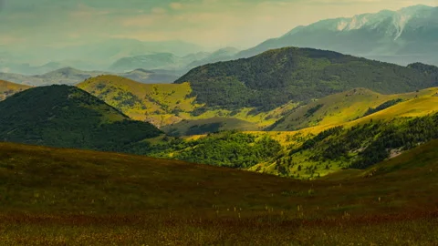 Timelapse, lights and shadows after the rain on the hills Stock Footage 268860904