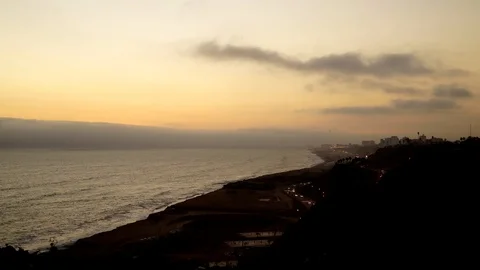 Timelapse in Lima, Peru of sunset and city with highway Stock Footage 120660531