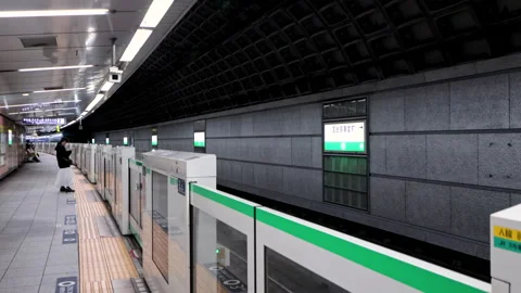 Timelapse of Limited Express Train passing through platform of Tokyo Metro Chiyo Video stock 189492199