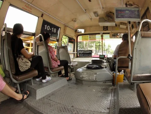 Timelapse of the line 24 bus passing through suburban Bangkok [No Panning] Stock Footage 87281584
