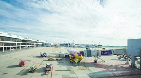 Timelapse Loading cargo to plane for air freight logistic background Stock Footage 56023582