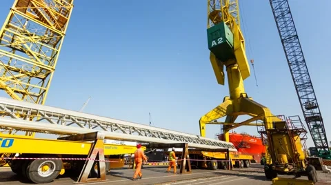 Timelapse of Loading Cargo On A Truck Platform Stock Footage 64269392