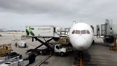 Timelapse loading of plane HD Video stock 165942813