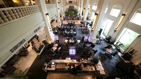 Timelapse lobby hotel Stock Footage