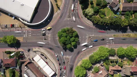 Timelapse of a local roundabout Stock Footage 138726058