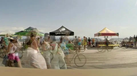 Timelapse Long Beach Boardwalk Видео 49350811
