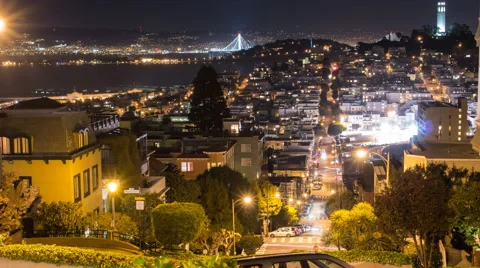 Timelapse looking down Lombard street in San Francisco Stock Footage 47457826