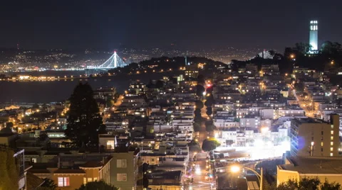Timelapse looking down Lombard street in San Francisco, crop Stock Footage 47459572