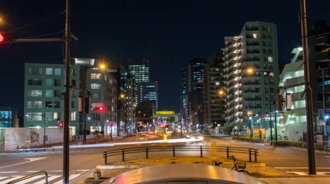 Timelapse looking down Yamate Dori in Tokyo towards Shinjuku and Nakano Stock Footage 47458172