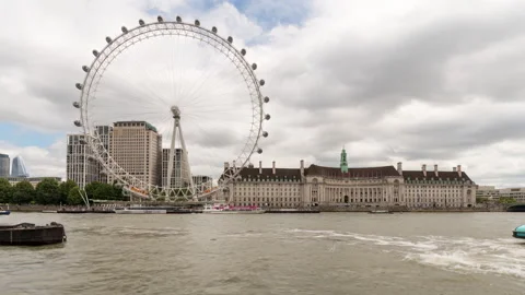 Timelapse Looking Over The River Thames To London Eye Stock Footage 233850735
