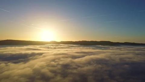 Timelapse of Low Hanging Clouds at Sunset 4k Drone Stock-Footage 294097962