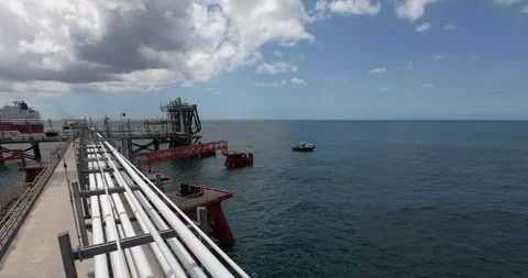 Timelapse of LPG Tanker Ship Docking at Marine Terminal Platform Stock Footage 346137254