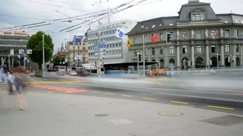 Timelapse Lucerne Crossroads Stock Footage 93401720