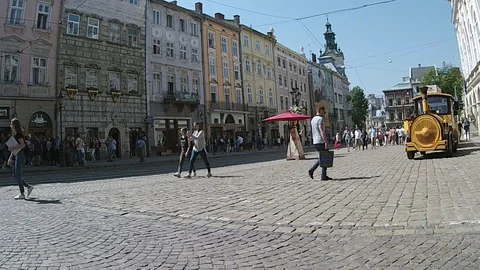 Timelapse from Lviv main square (Rynok) Stock Footage 89935140