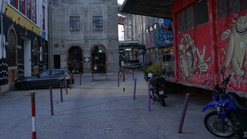 Timelapse LX Factory complex Lisbon Portugal Stock Footage 102432254